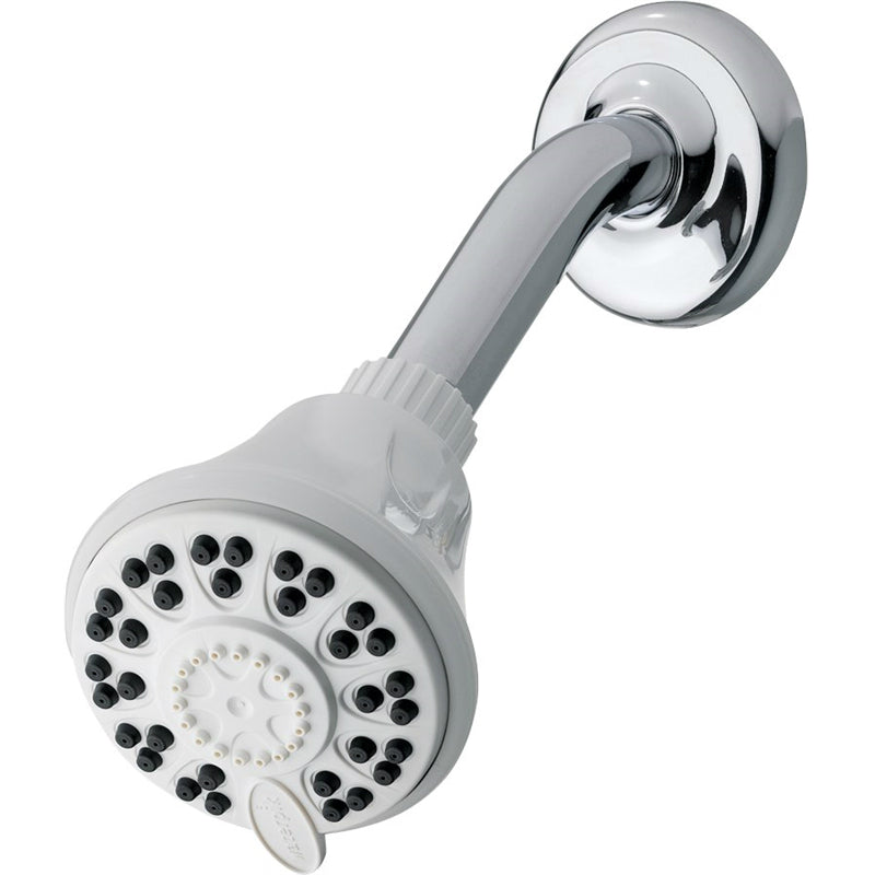 Waterpik ETC-411E EcoFlow Fixed-Mount Shower Head, 4 Settings, 1.8 GPM, White