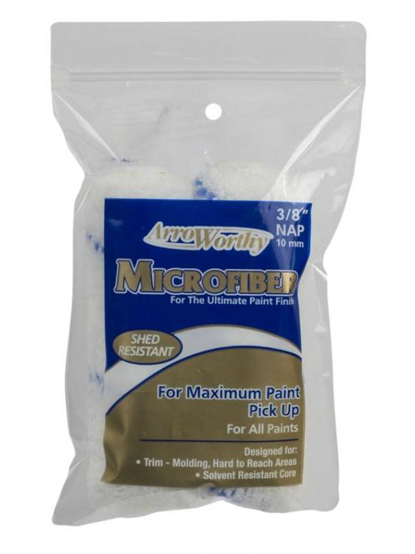 ArroWorthy 4-MFR3T/P Microfiber Mini Roller Cover, 3/8" Nap x 4", 2-Pack