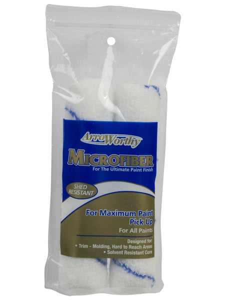 ArroWorthy 6.5-MFR3T/P Microfiber Mini Roller Cover, 3/8" Nap x 6.5", 2-Pack