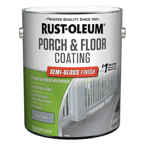 Rust-Oleum 320419 Low VOC Porch & Floor Coating, Semi-Gloss, Dove Gray, 1-Gal