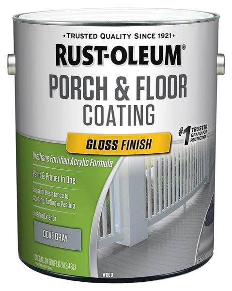 Rust-Oleum 320473 Low VOC Porch & Floor Coating, Gloss, Dove Gray, 1-Gallon