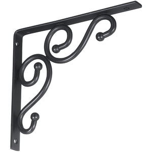 National Hardware N236-220 773BC Ornamental Shelf Bracket, Black