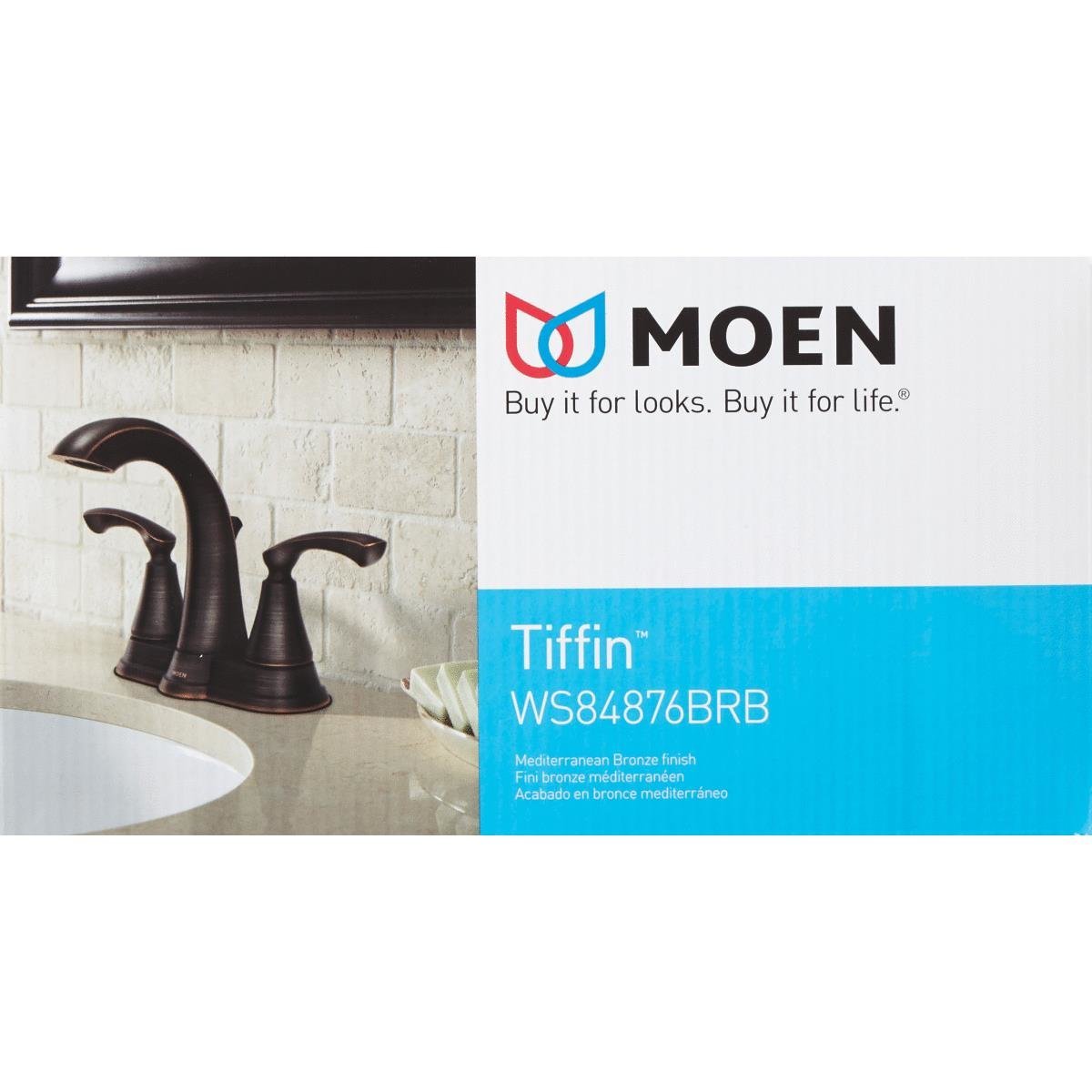 Moen WS84876BRB Tiffin 2-Handle High Arc Bathroom Faucet, Mediterranean Bronze