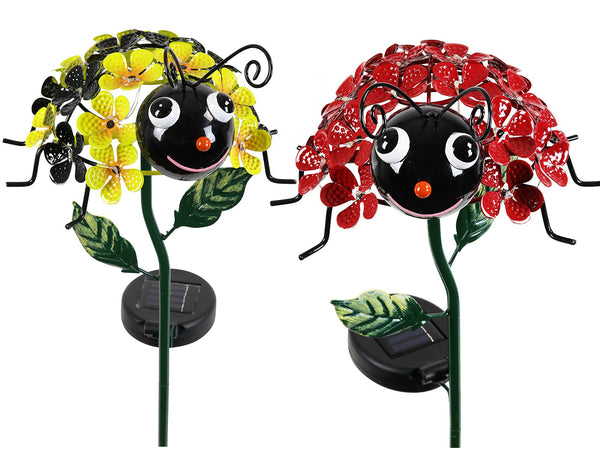 Four Seasons 05708 Bumble Bee & Lady Bug with Flower LED Garden Stake