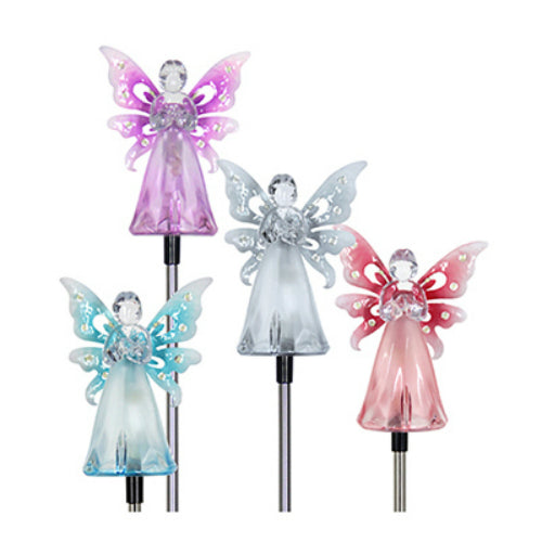 Four Seasons 05709 Solar Angel with LED Wings Garden Stakes, Assorted, 34"