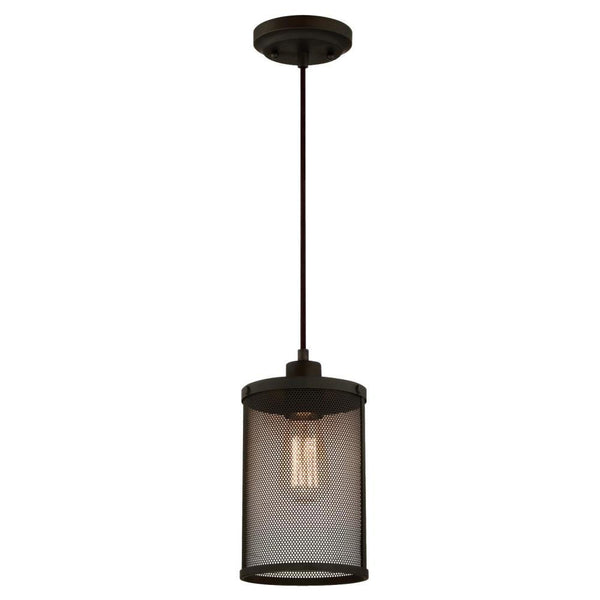 Westinghouse 63454 One-Light Mini Pendant with Mesh Shade, Oil Rubbed Bronze