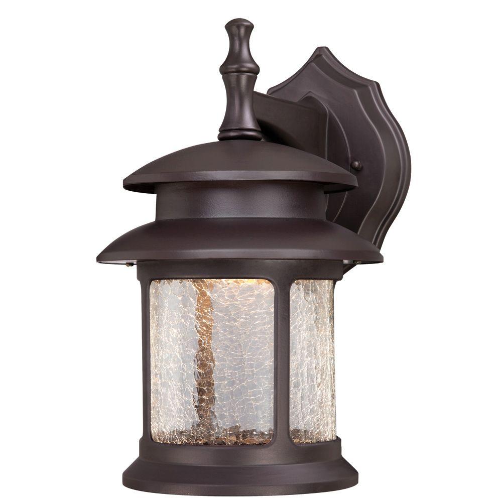 Westinghouse 64004 One-Light LED Wall Fixture w/Crackle Glass, Oil Rubbed Bronze