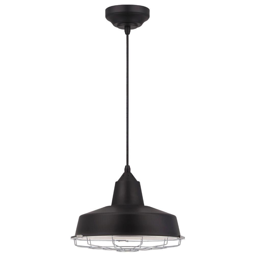Westinghouse 64010 Academy 1-Light LED Pendant Light with Chrome Cage, Black