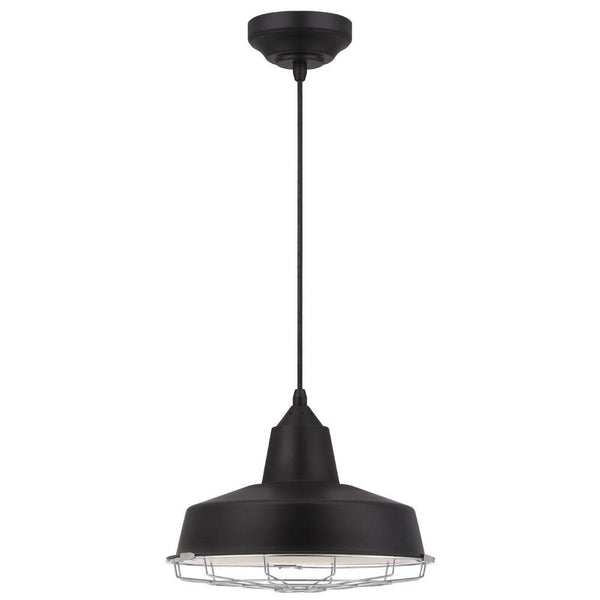 Westinghouse 64010 Academy 1-Light LED Pendant Light with Chrome Cage, Black