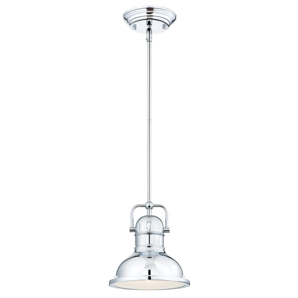 Westinghouse 63085 Boswell 1-Light LED Pendant w/Frosted Prismatic Lens, Chrome