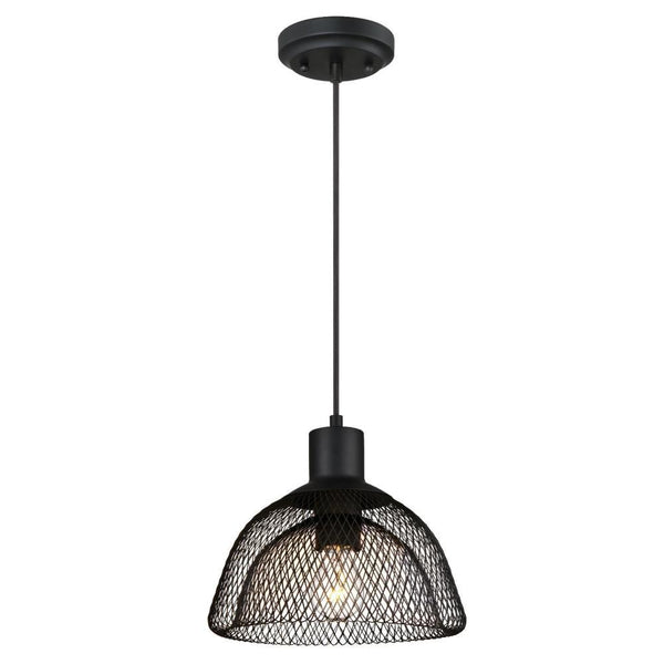 Westinghouse 63451 One-Light Pendant  with Cage Shade, Matte Black