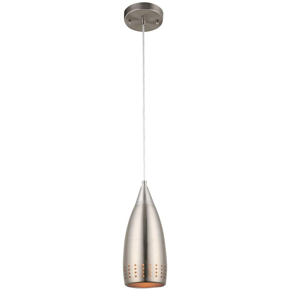 Westinghouse 61013 Adjustable Mini Pendant w/ Perforated Metal Shade, Br. Nickel
