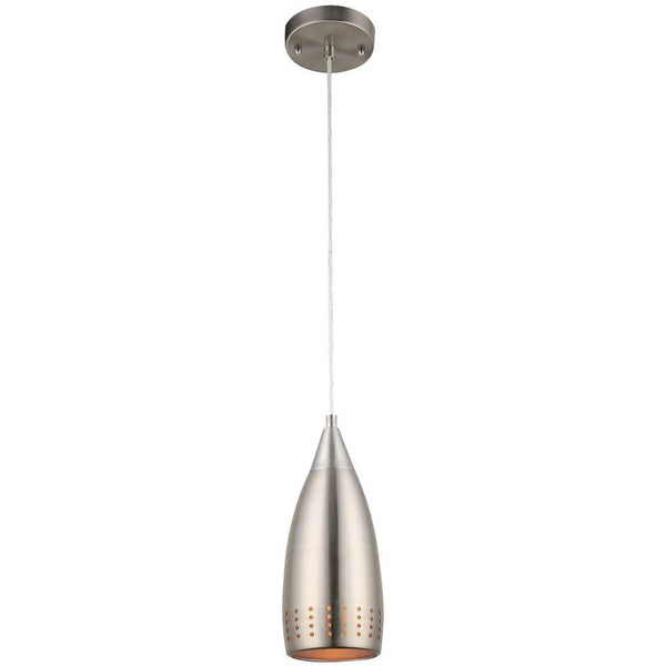 Westinghouse 61013 Adjustable Mini Pendant w/ Perforated Metal Shade, Br. Nickel
