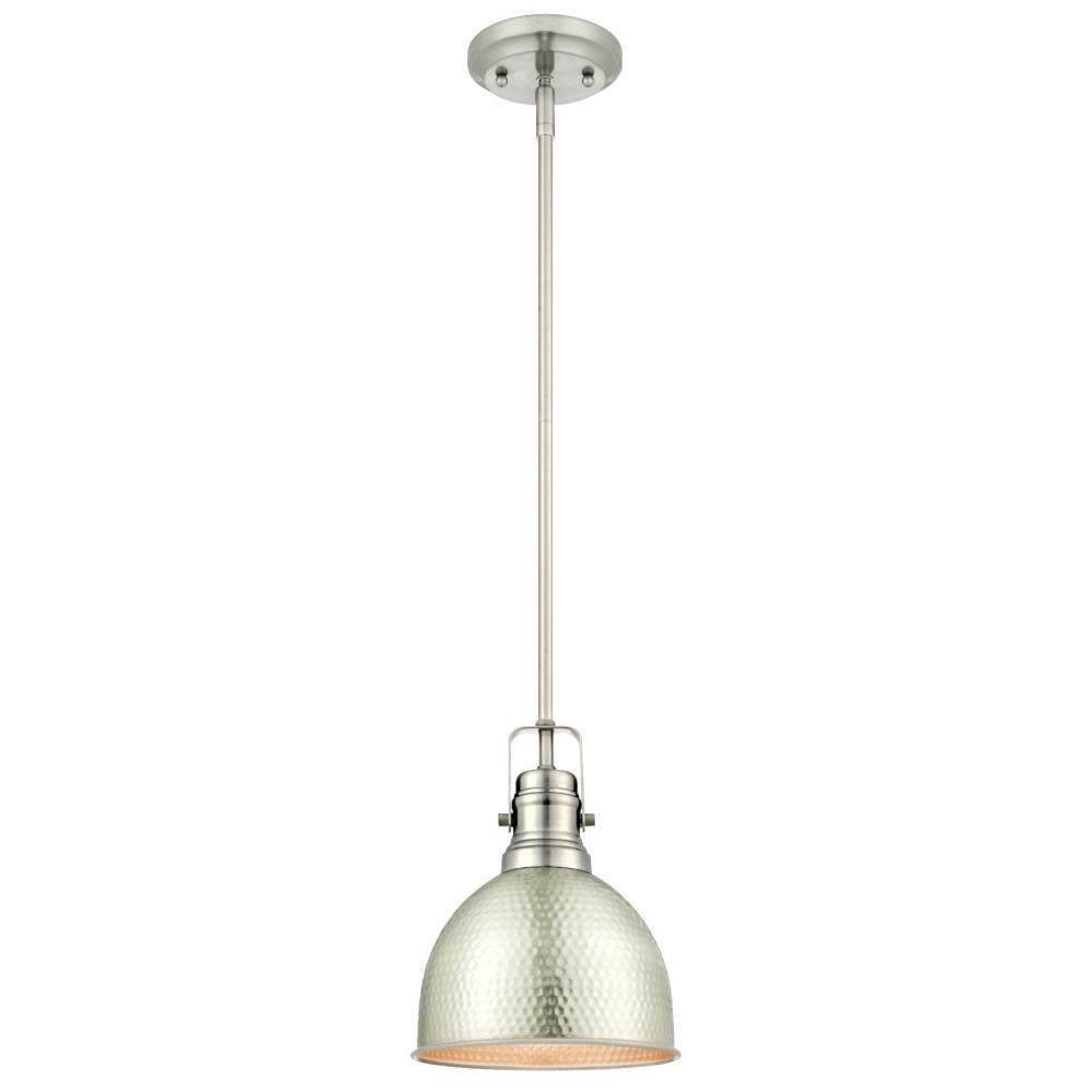 Westinghouse 63455 One-Light Mini Pendant, Hammered Brushed Nickel