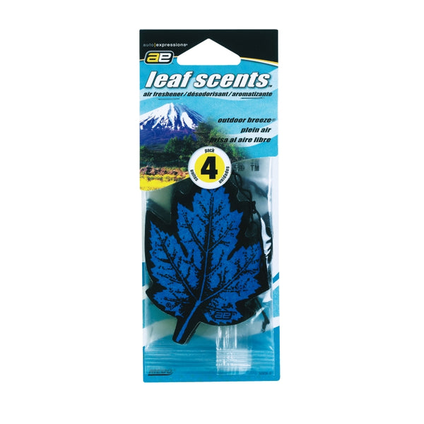 Auto Expressions NOR28-4P Leaf Scent Air Fresheners, Outdoor Breeze, 4-Count