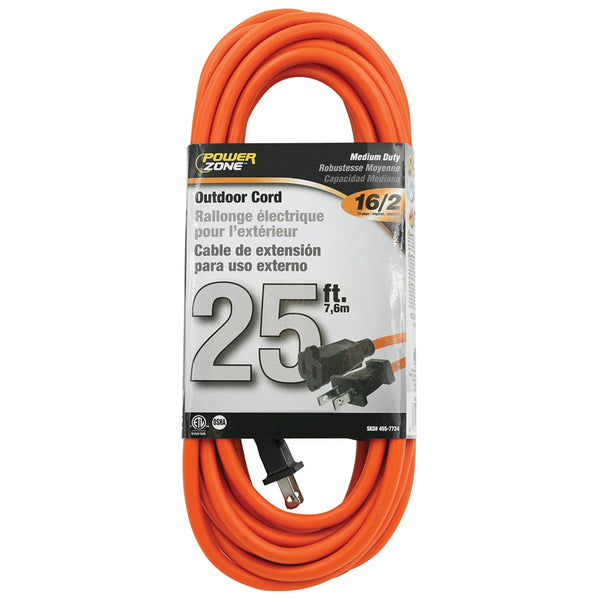 PowerZone OR481625 SJTW Extension Cord, 16 AWG, 25'