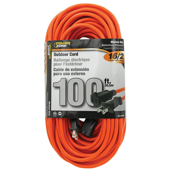 PowerZone OR481635 Extension Cord, 16 AWG, 100'