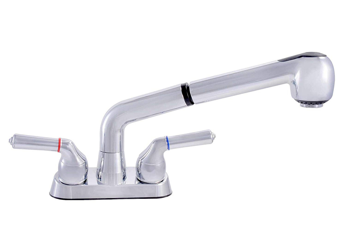 LDR 012-52445CP Laundry Faucet with 2-Handles & Pull-Out Spout, Chrome
