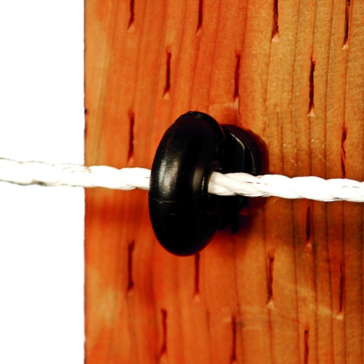 Powerfields P-410-B Screw In Wood Post Ring Insulator, Black, 10-Pack