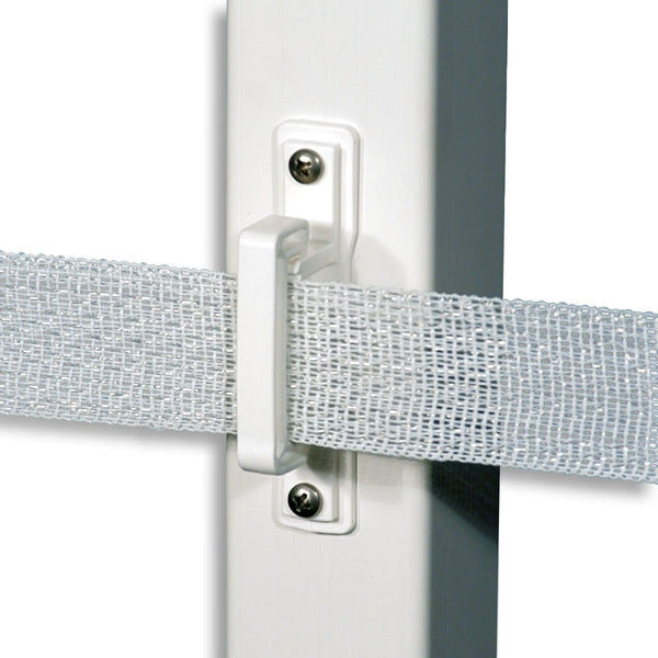 Powerfields R-16-W Wood/Vinyl Post Polytape Insulator, White, 10-Pack