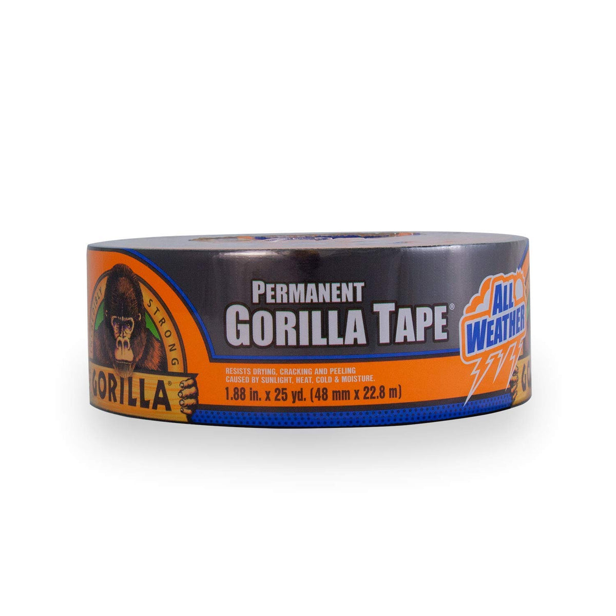 Gorilla 6009002 All Weather Permanent Tape, 1.88" x 25 Yd