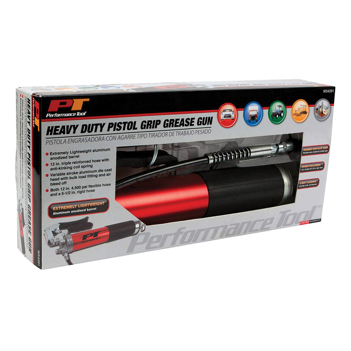 Performance Tool W54291 Heavy-Duty Pistol Grip with PVC Grips, Aluminum