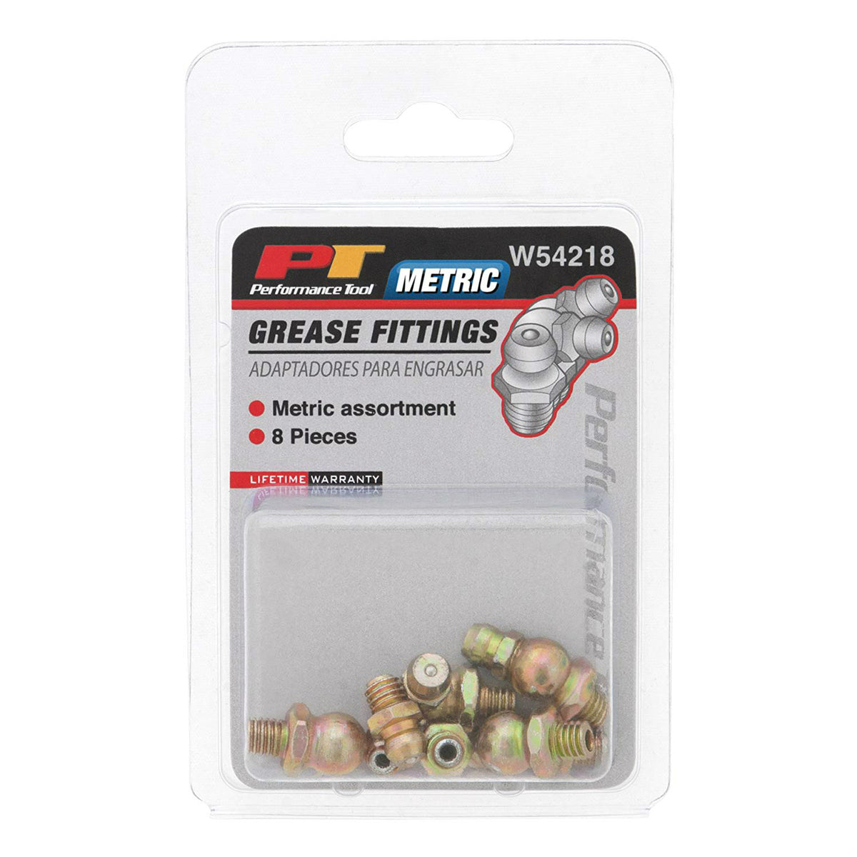 Performance Tool W54218 Metric Grease Fitting Set, 6 mm x 1 Thread, 8 Piece