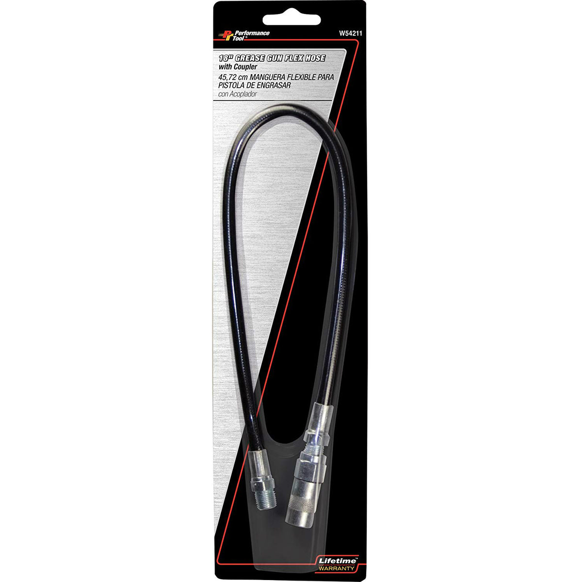 Performance Tool W54211 Grease Gun Flex Hose with Coupler, 18"