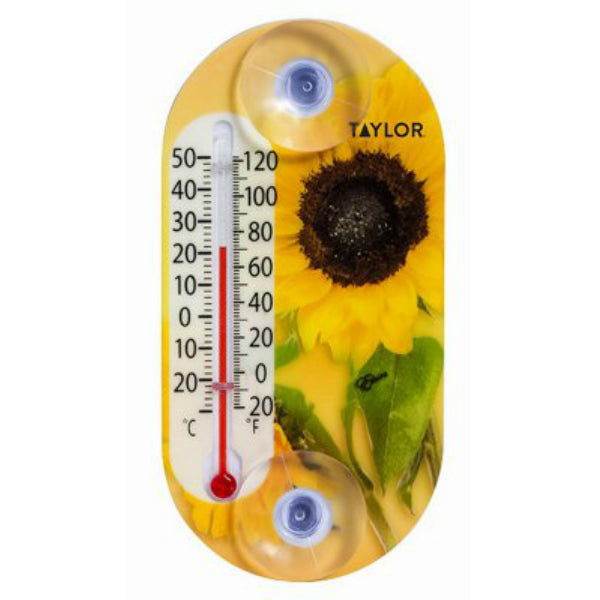 Taylor 4765 Sunflower Suction Cup Thermometer, 4"