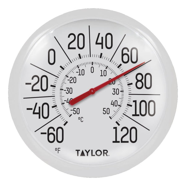 Taylor 5650 Black & White Dial Thermometer, 8.5" Diameter