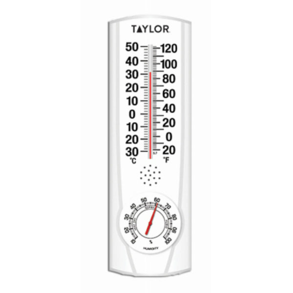 Taylor 5537 Indoor/Outdoor Thermometer with Hygrometer, 9.125"