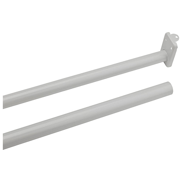 National Hardware N236-206 Steel Round Closet Rod, White, 48" - 72"