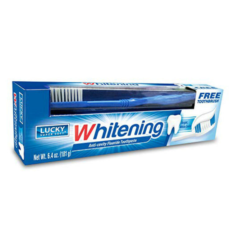 Lucky Super Soft 10687-24 Whitening Anti-Cavity Fluoride Toothpaste, 6.4 Oz