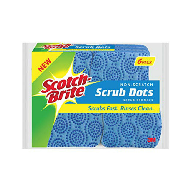 Scotch-Brite 20306-4 Scrub Dots Non-Scratch Scrub Sponge, 6-Pack