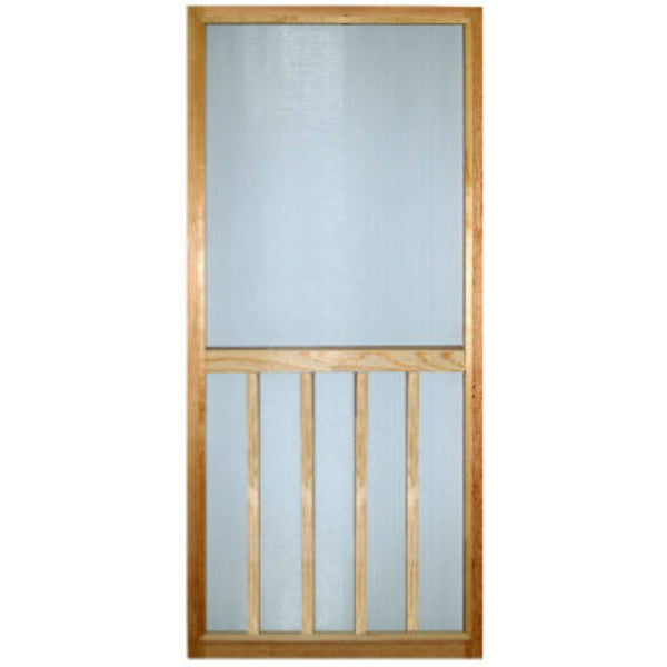 Wood Products 2868VERT-B Heavy-Duty Wood Screen Door w/Vertical-Bar, 2' 6"x6' 8"