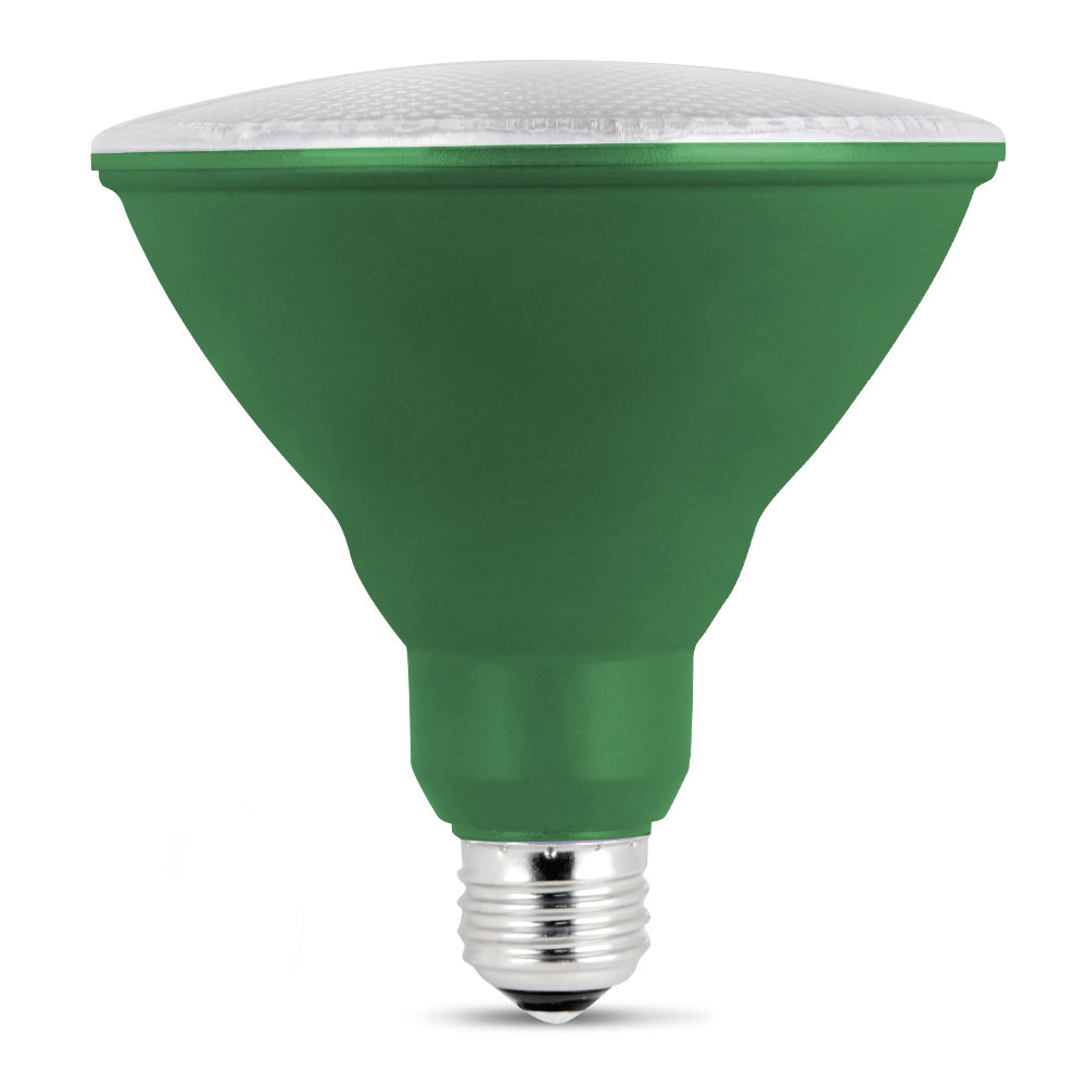 Feit PAR38/G/10KLED/BX Non-Dimmable Green LED Bulb, PAR38, 7W