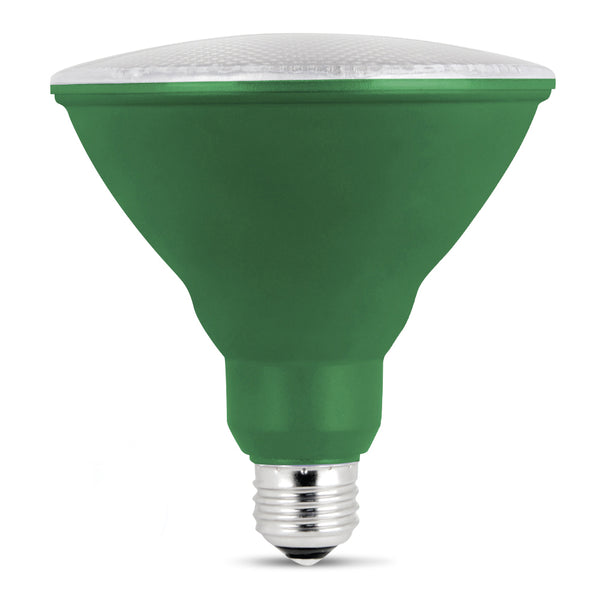 Feit PAR38/G/10KLED/BX Non-Dimmable Green LED Bulb, PAR38, 7W