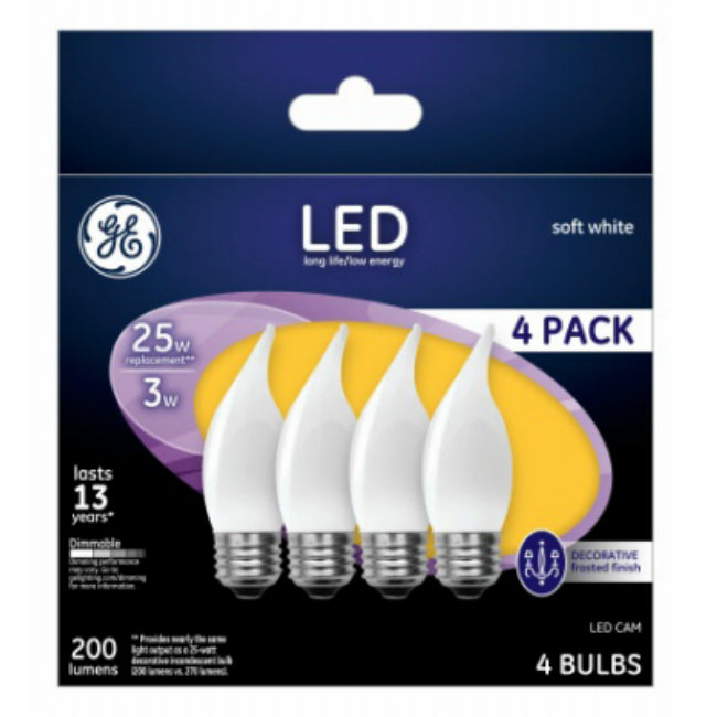 GE 37396 Decorative 25W Replacement LED Bulb, 2.5W, 4-Pack