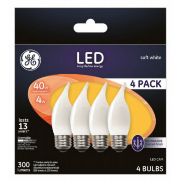 GE 37420 Decorative 40W Replacement LED Light Bulb, 3.5W, 4-Pack