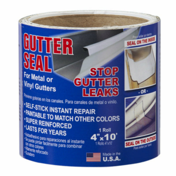 Gutter Seal GSL410 Stop Leaks Self-Stick Gutter Liner, 4" x 10' Roll