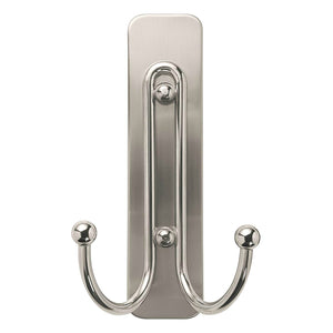 Command 17036BN-ES Brushed Nickel Double Hook with Strips, Large