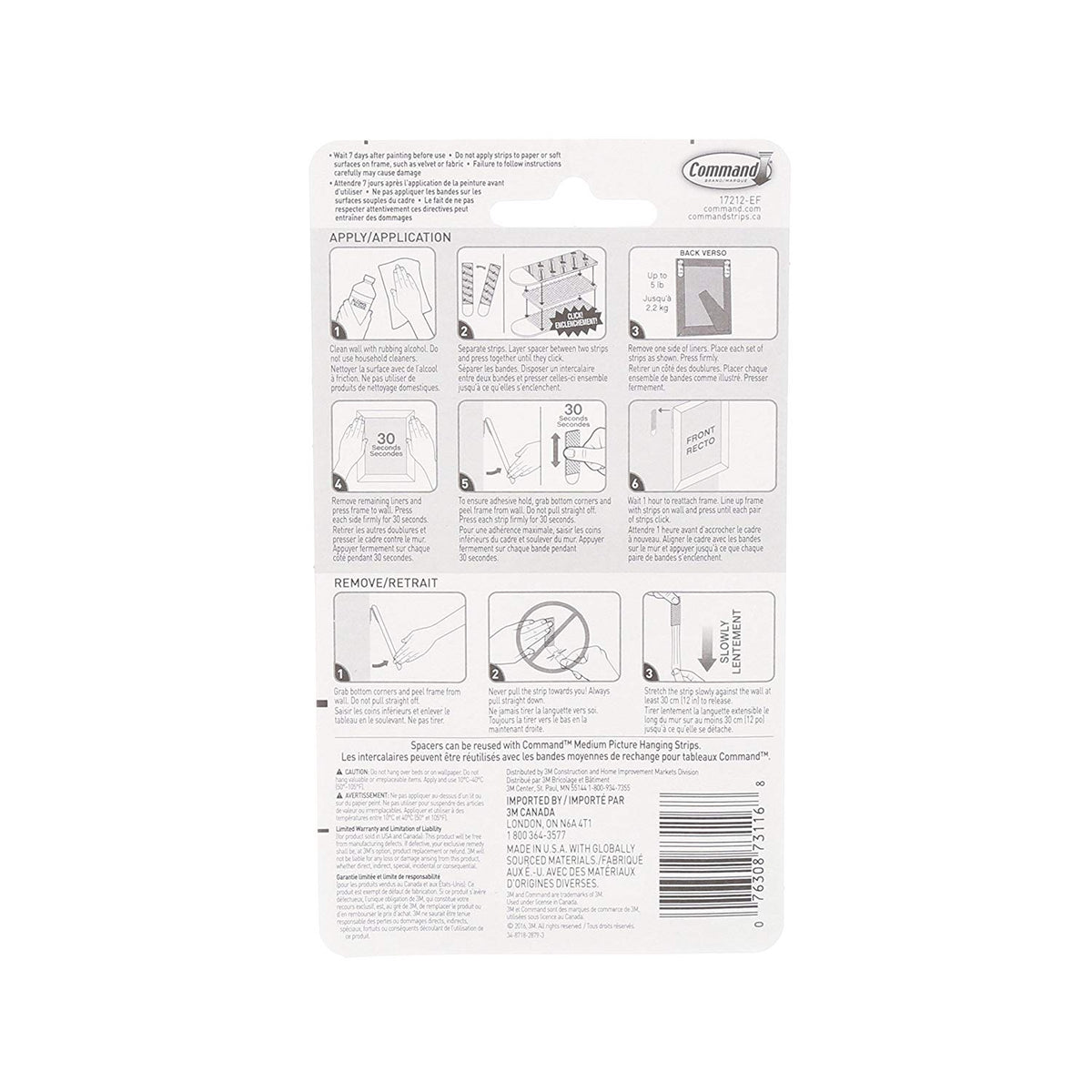 Command 17212-ES Easel Back Picture Hanging Strips, Medium