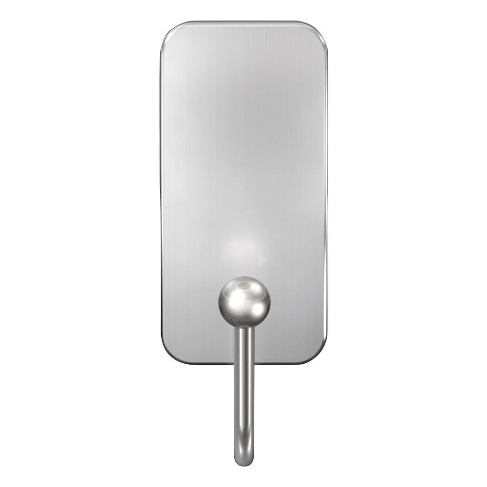 Command BATH33-SN-ES Small Bath Hook with 2 Strips, Satin Nickel