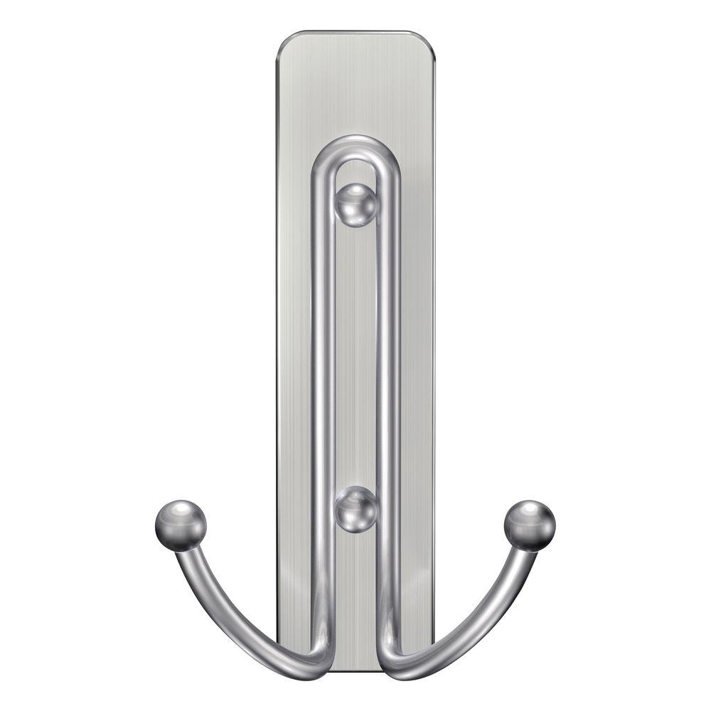 Command BATH36-SN-ES Large Double Bath Hook, Satin Nickel