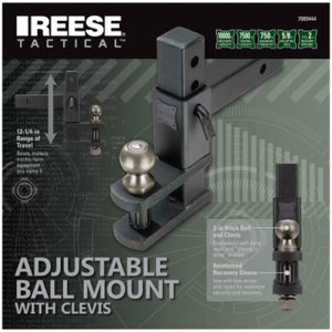 Reese Tactical 7089444 Ball Mount With Clevis, 7500 Lbs