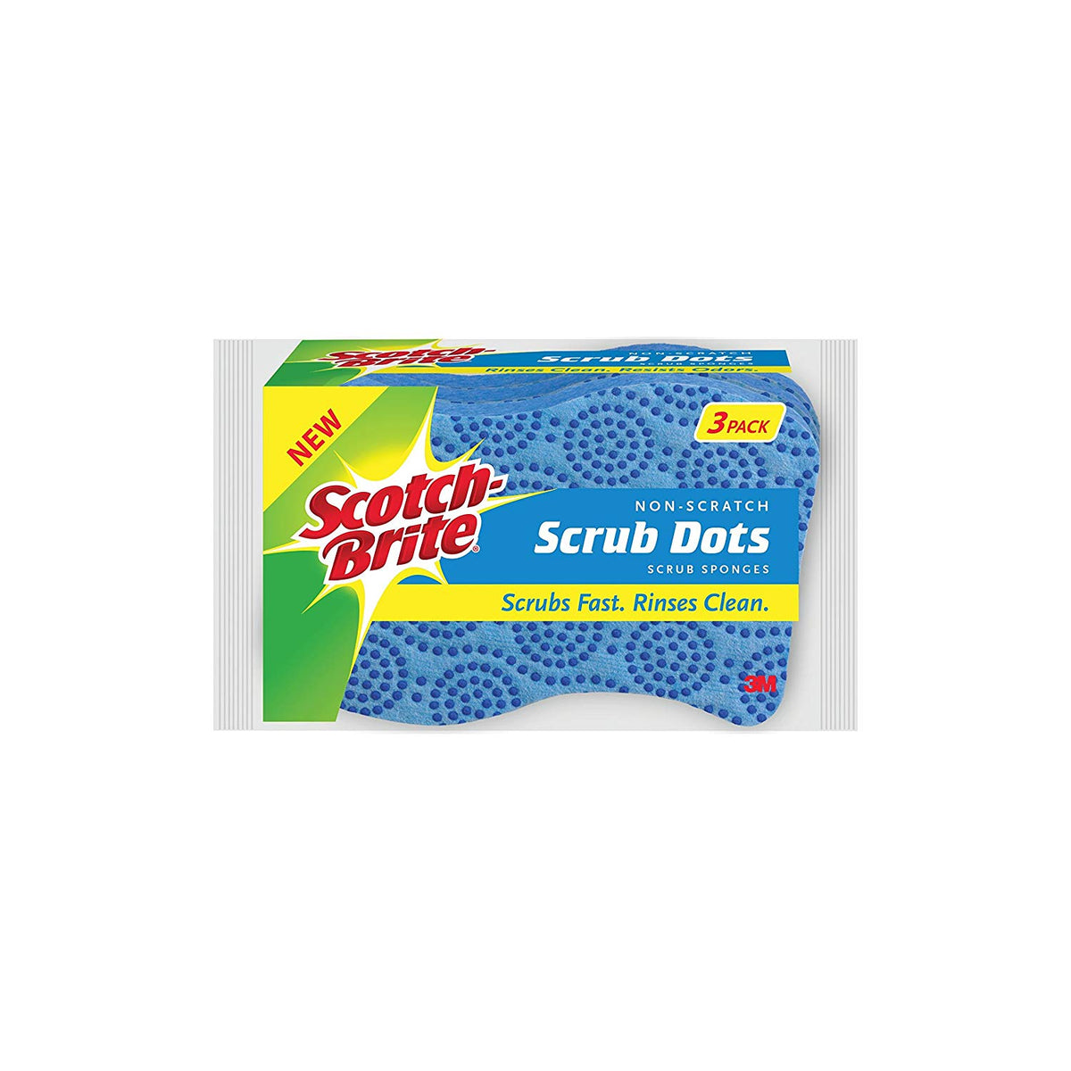 Scotch-Brite 20303-8 Scrub Dots Non-Scratch Scrub Sponge, 3-Pack