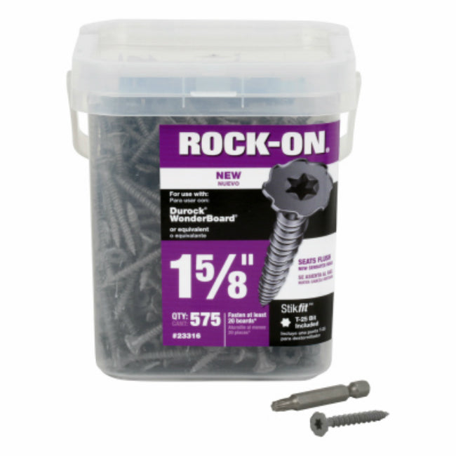 Rock-On 23316 Serrated Head Star Drive Cement Board Screws, 9" x 1"-5/8", 575-Pk
