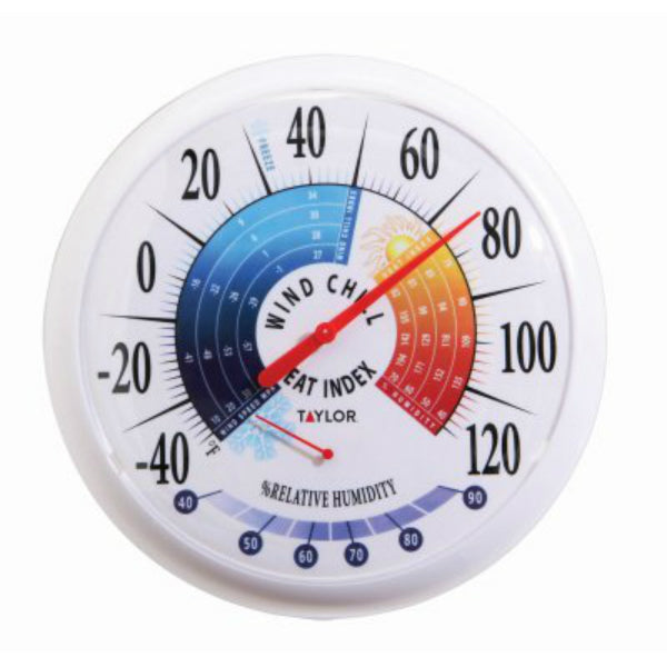 Taylor 6751 Thermometer with Hygrometer/Wind Chill/Heat Index Indication, 13.25"