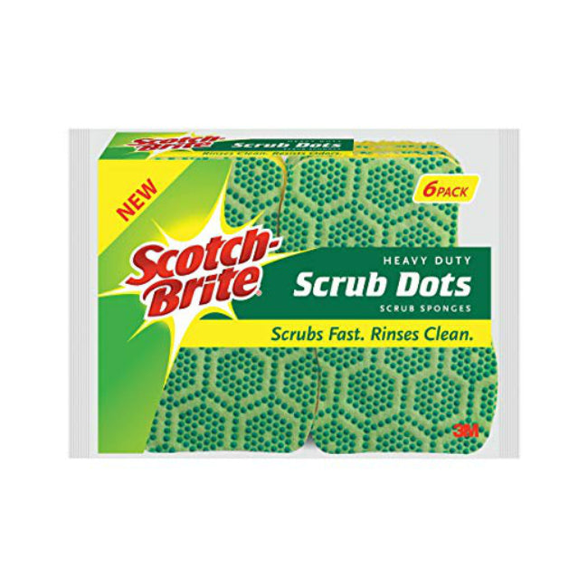 Scotch-Brite 30306-4 Scrub Dots Heavy-Duty Scrub Sponge, 6-Pack
