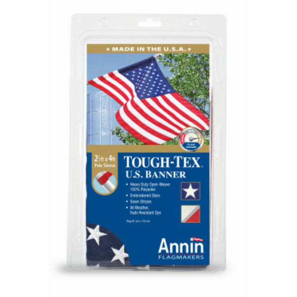 Annin Flagmakers 605003 Polyester Tough Tex US Banner, 2.5' x 4'